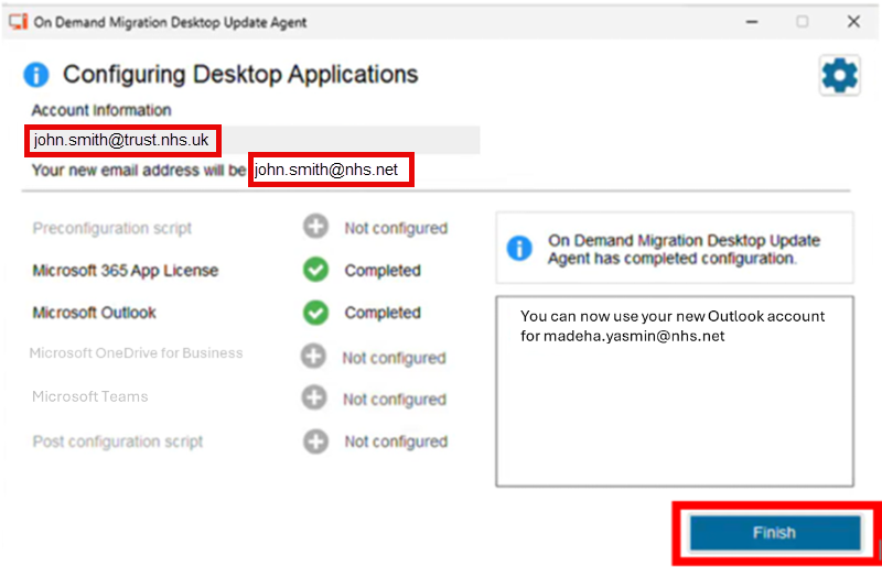 Finish Desktop Update Agent